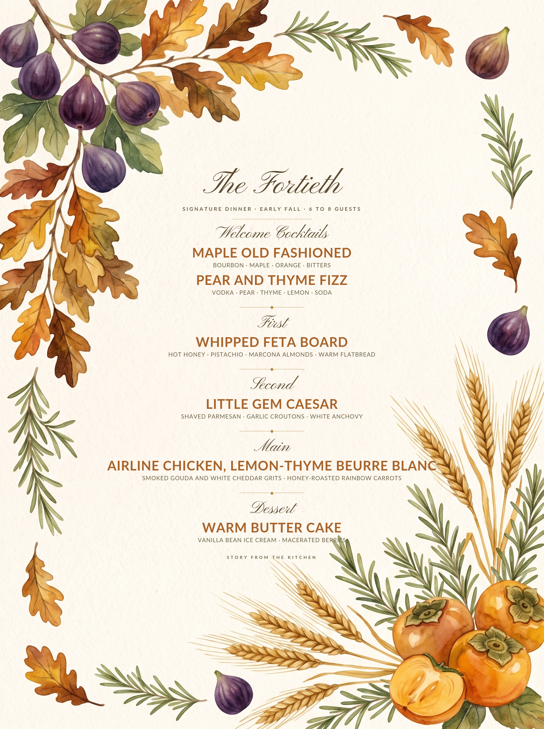 Menu I — The Fortieth