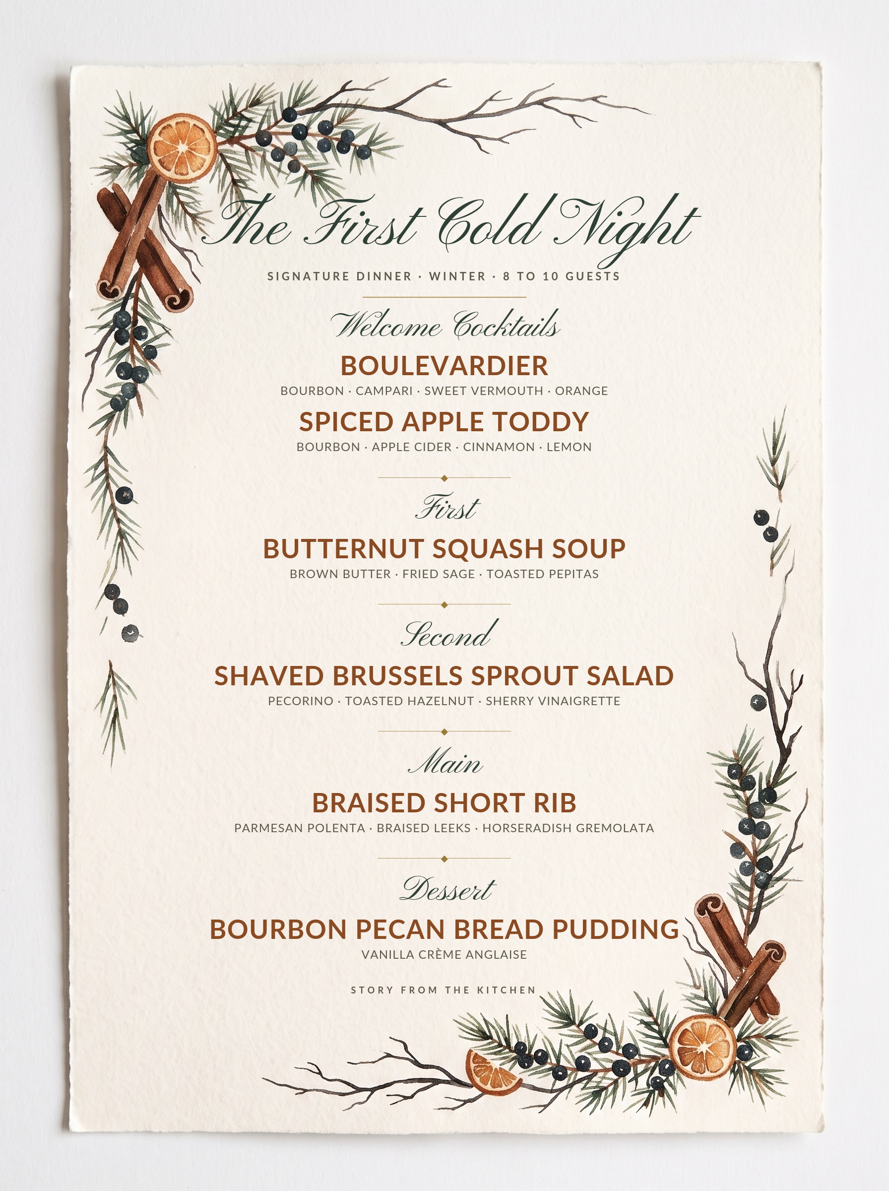 Menu IV — The First Cold Night